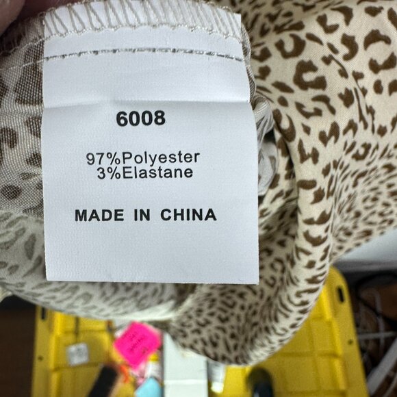 PRETTY GARDEN WOMEN'S LEOPARD PRINT TIERED MIDI FLOWY DRESS FUFF SLEEVE M - Picture 12 of 12